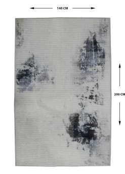 Gulvtæppe 140x200 cm - Løs tæppe med skridsikker bagside - Abstrakt design - Blødt tæppe fra Nordstrand Home Dorte