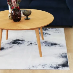 Gulvtæppe 140x200 cm - Løs tæppe med skridsikker bagside - Abstrakt design - Blødt tæppe fra Nordstrand Home Dorte