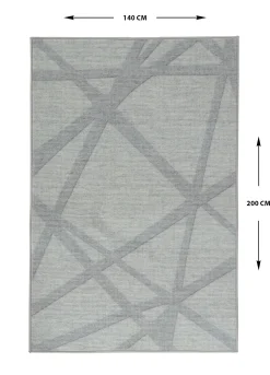 Gulvtæppe - 140x200 cm - Lysegrå tæppe med skridsikker bagside - Løs tæppe fra Nordstrand Home Maja
