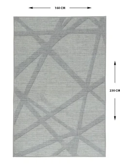Gulvtæppe - 160x230 cm - Lysegrå tæppe med skridsikker bagside - Løs tæppe fra Nordstrand Home Maja