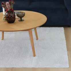 Gulvtæppe 140x200 cm - Lys grå - Langt ryatæppe med skridsikker bagside - Løs tæppe fra Nordstrand Home