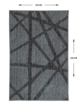 Gulvtæppe - 140x200 cm - Mørkegrå tæppe med skridsikker bagside - Løs tæppe fra Nordstrand Home Gry