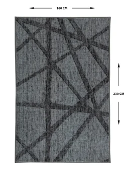 Gulvtæppe - 160x230 cm - Mørkegrå tæppe med skridsikker bagside - Løs tæppe fra Nordstrand Home Gry