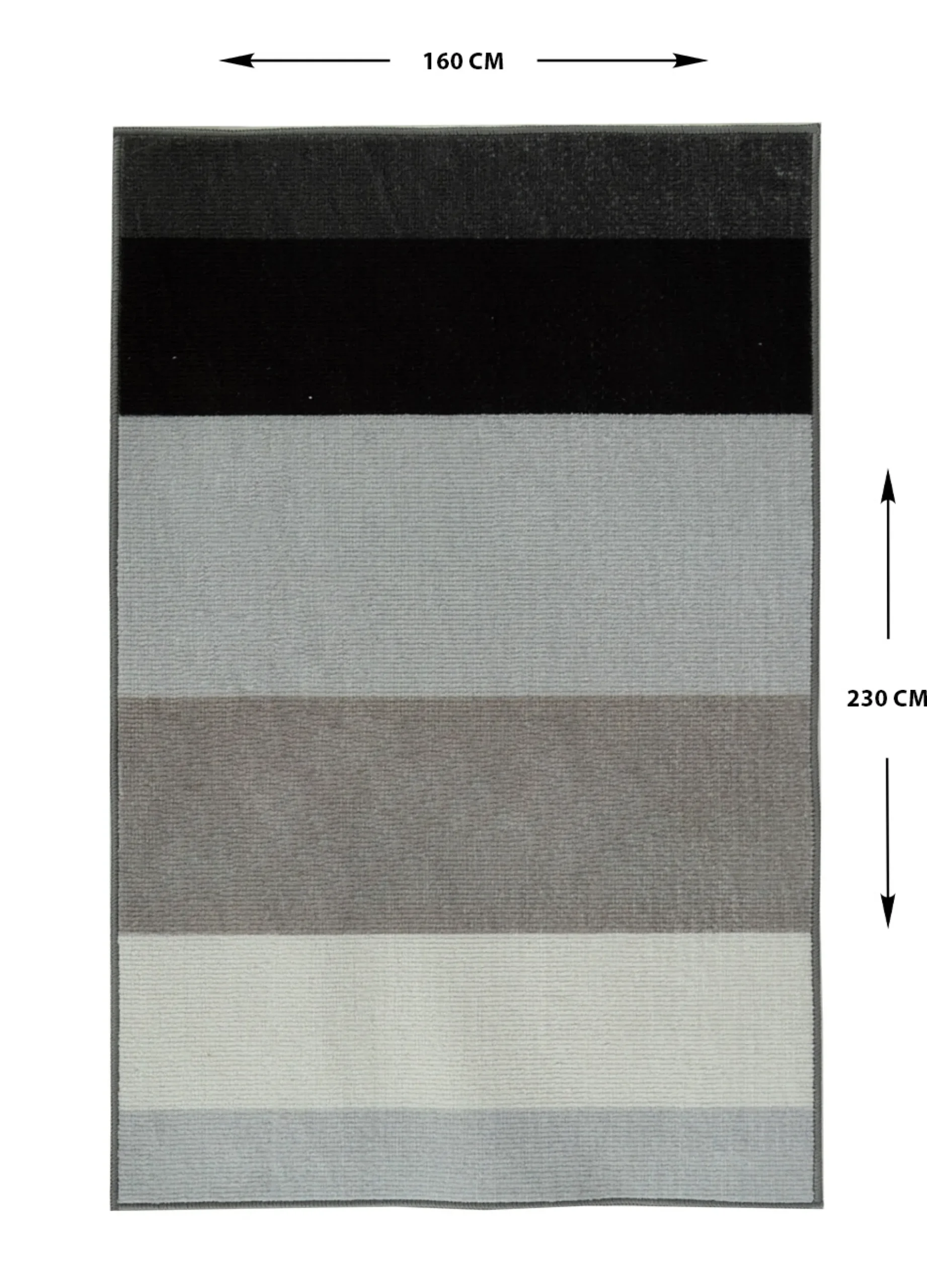 Gulvtæppe - 160x230 cm - Stribet tæppe med skridsikker bagside - Løs tæppe fra Nordstrand Home Rosa