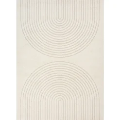 Gulvtæppe - 80x150 cm - Vævet - Cremefarvet med mønster - Eclipse - Nordstrand Home