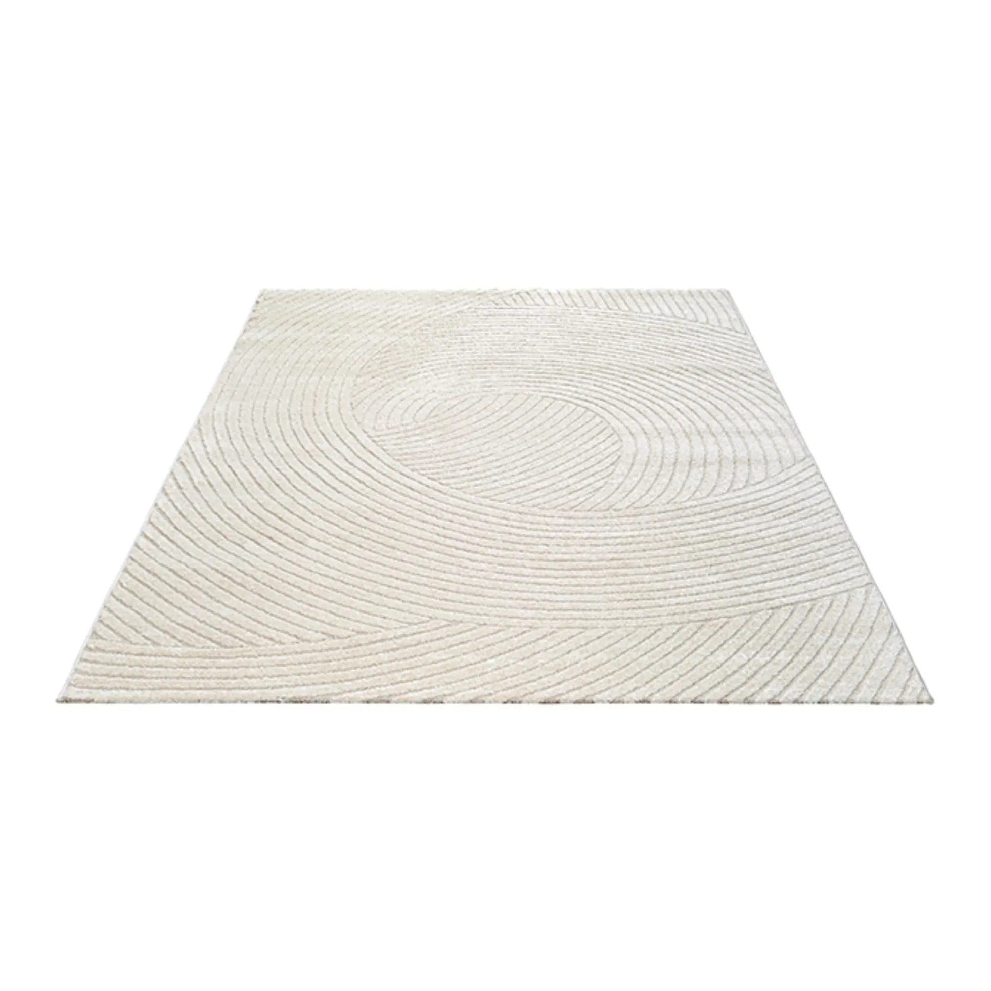 Gulvtæppe - 160x230 cm - Vævet - Cremefarvet med mønster - Elio - Nordstrand Home