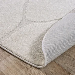 Gulvtæppe - 140x200 cm - Vævet - Cremefarvet - Mønster sten - Elio - Nordstrand Home