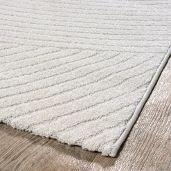 Gulvtæppe - 140x200 cm - Vævet - Cremefarvet med mønster - Elio - Nordstrand Home
