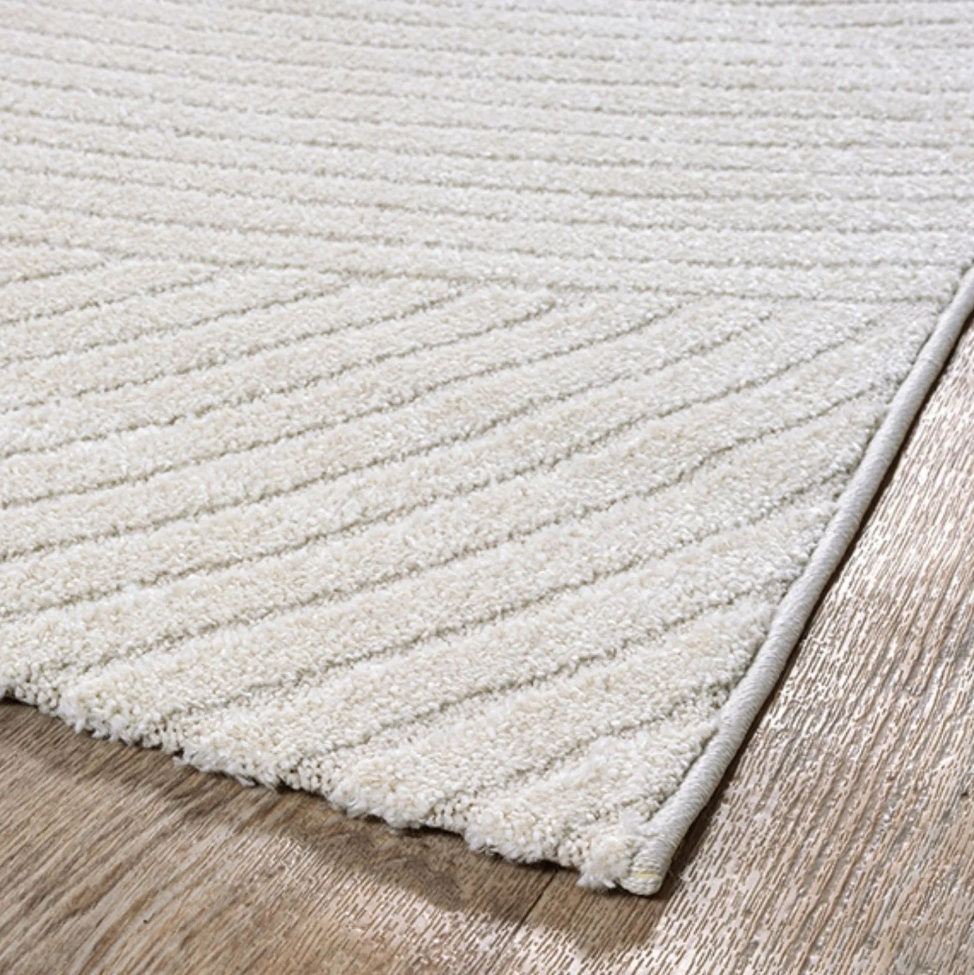Gulvtæppe - 140x200 cm - Vævet - Cremefarvet med mønster - Elio - Nordstrand Home