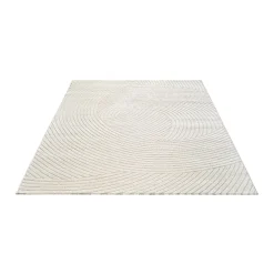 Gulvtæppe - 140x200 cm - Vævet - Cremefarvet med mønster - Elio - Nordstrand Home