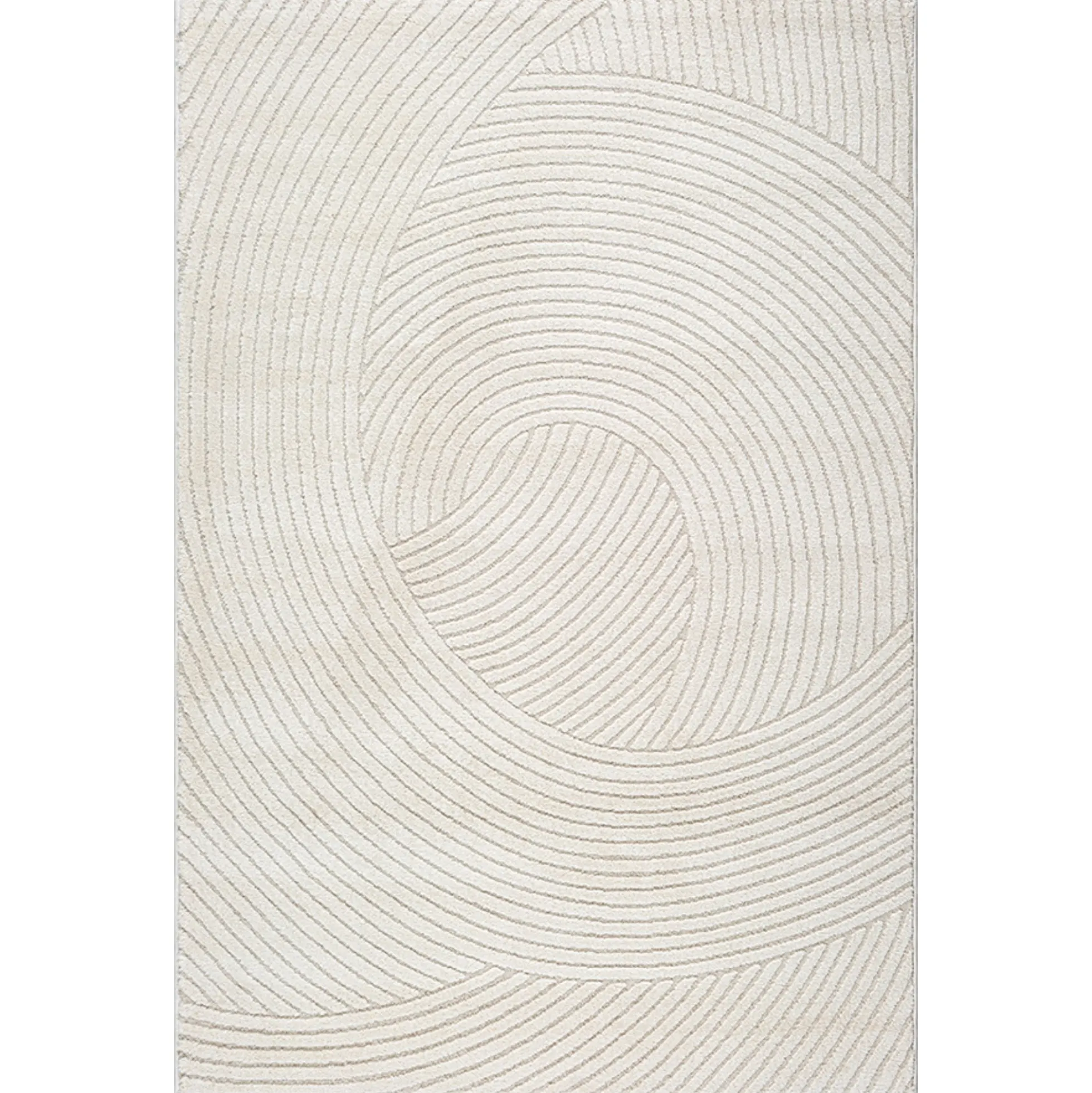 Gulvtæppe - 140x200 cm - Vævet - Cremefarvet med mønster - Elio - Nordstrand Home