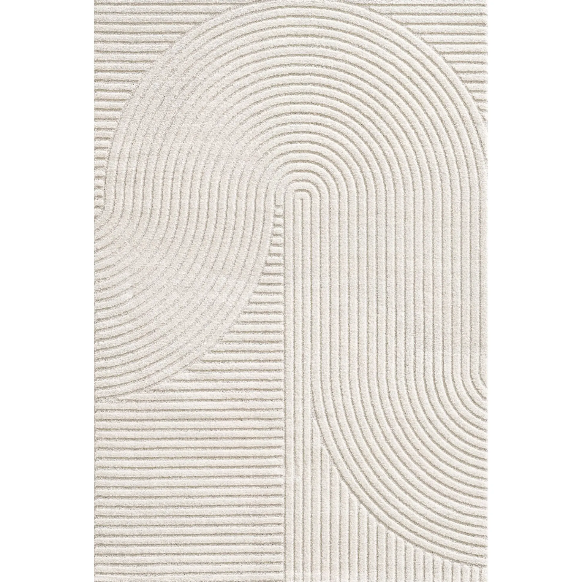 Gulvtæppe - 140x200 cm - Vævet - Cremefarvet med mønster - Elio - Nordstrand Home