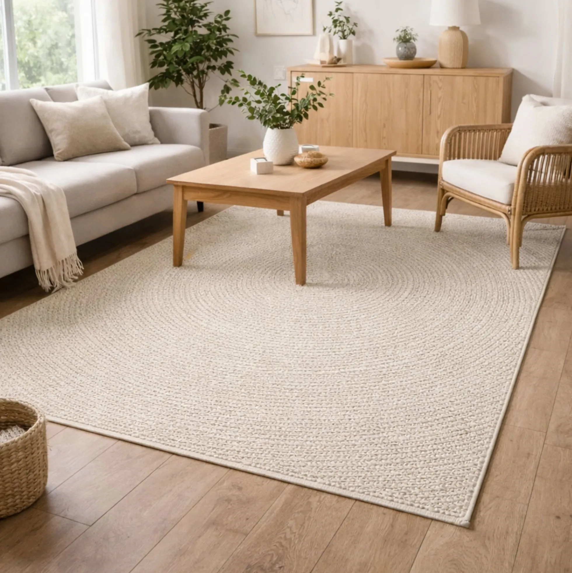 Gulvtæppe - 140x200 cm - Vævet - Creme - Kenzy - Nordstrand Home