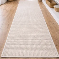 Gulvtæppe - 80x150 cm - Vævet tæppeløber - Beige - Helsinki - Nordstrand Home