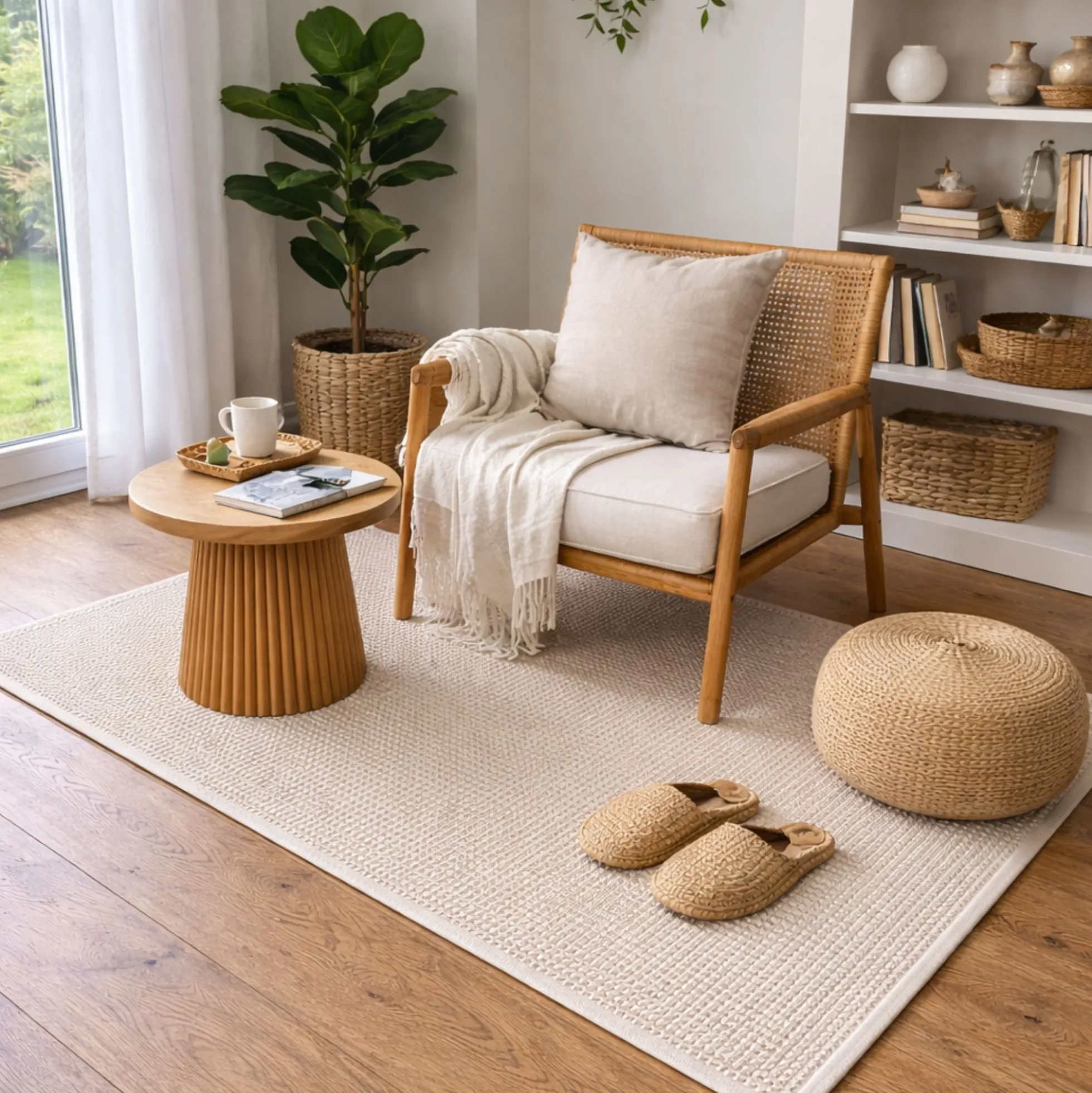 Gulvtæppe - 80x150 cm - Vævet tæppeløber - Beige - Helsinki - Nordstrand Home