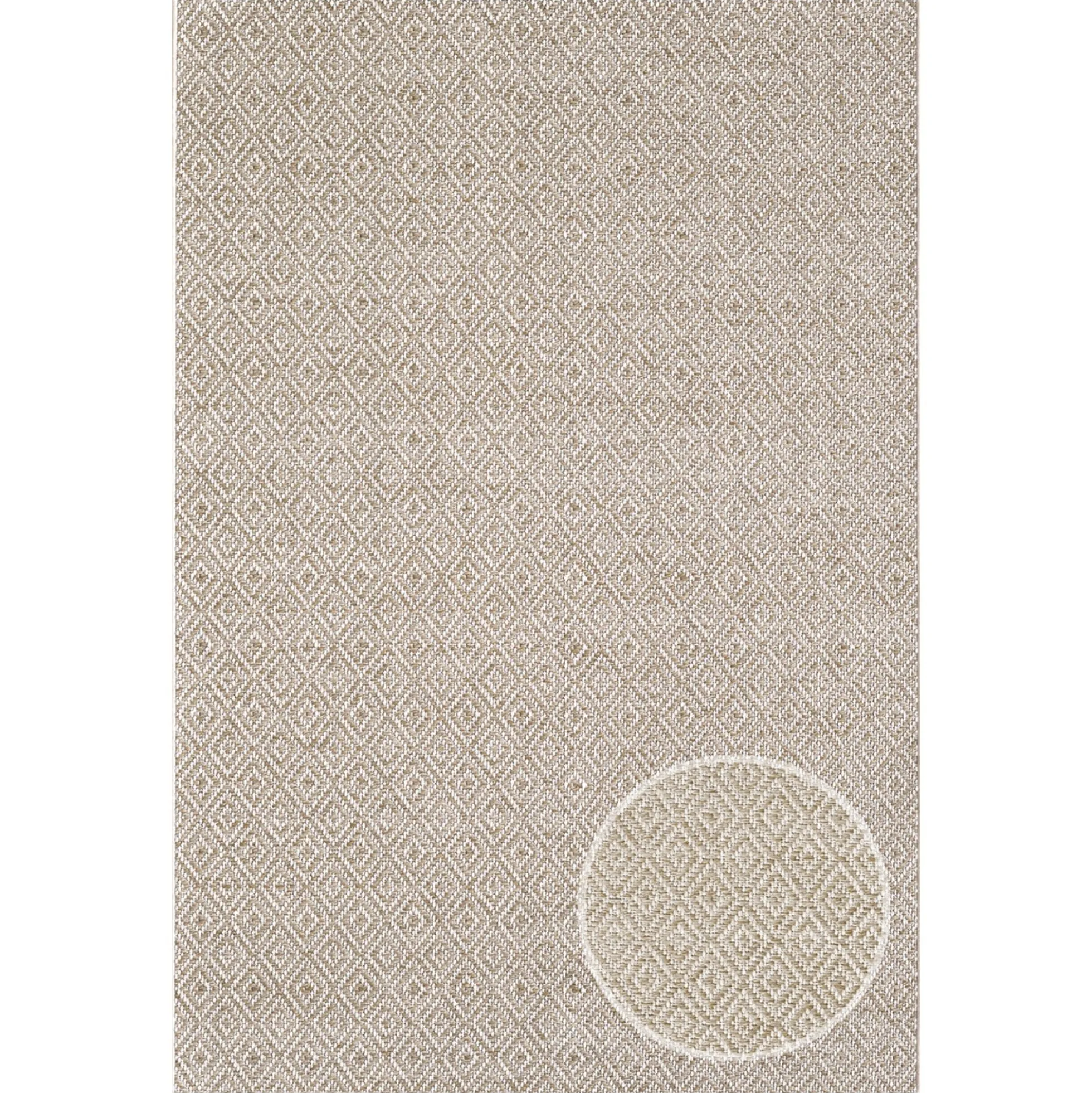 Gulvtæppe - 80x150 cm - Vævet tæppeløber - Beige - Helsinki - Nordstrand Home
