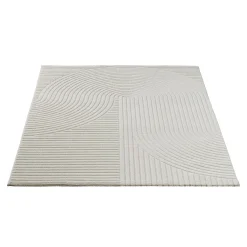 Gulvtæppe - 80x150 cm - Vævet tæppeløber - Cremefarvet med mønster - Elio - Nordstrand Home