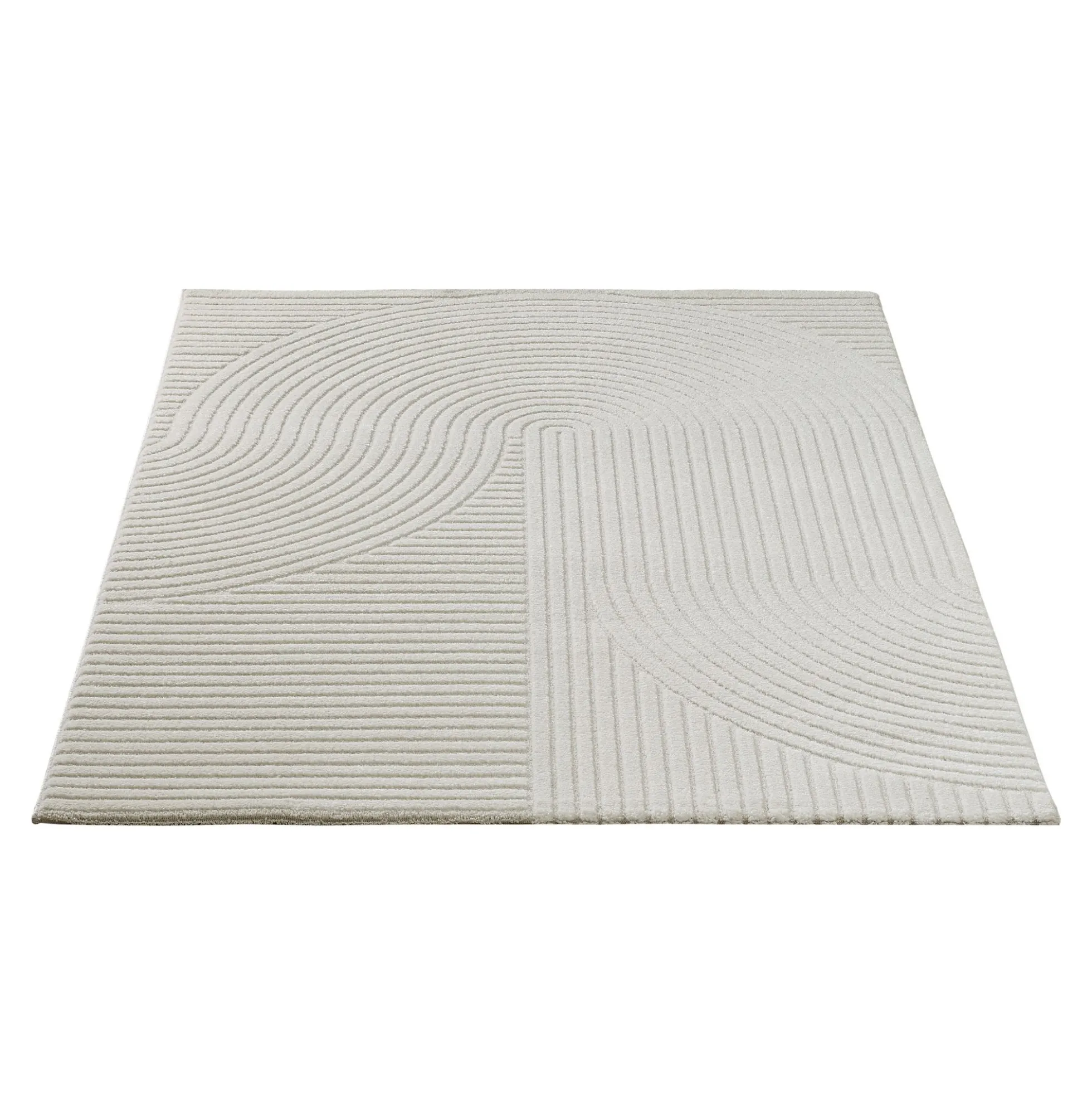 Gulvtæppe - 80x150 cm - Vævet tæppeløber - Cremefarvet med mønster - Elio - Nordstrand Home