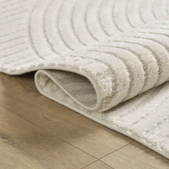 Gulvtæppe - 80x150 cm - Vævet tæppeløber - Cremefarvet med mønster - Elio - Nordstrand Home