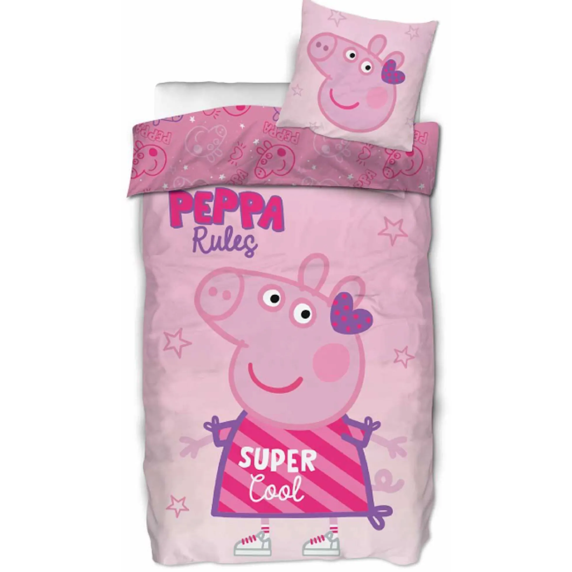 Gurli Gris sengetøj - 100% bomuld - Børnesengetøj 140x200 cm - Peppa rules