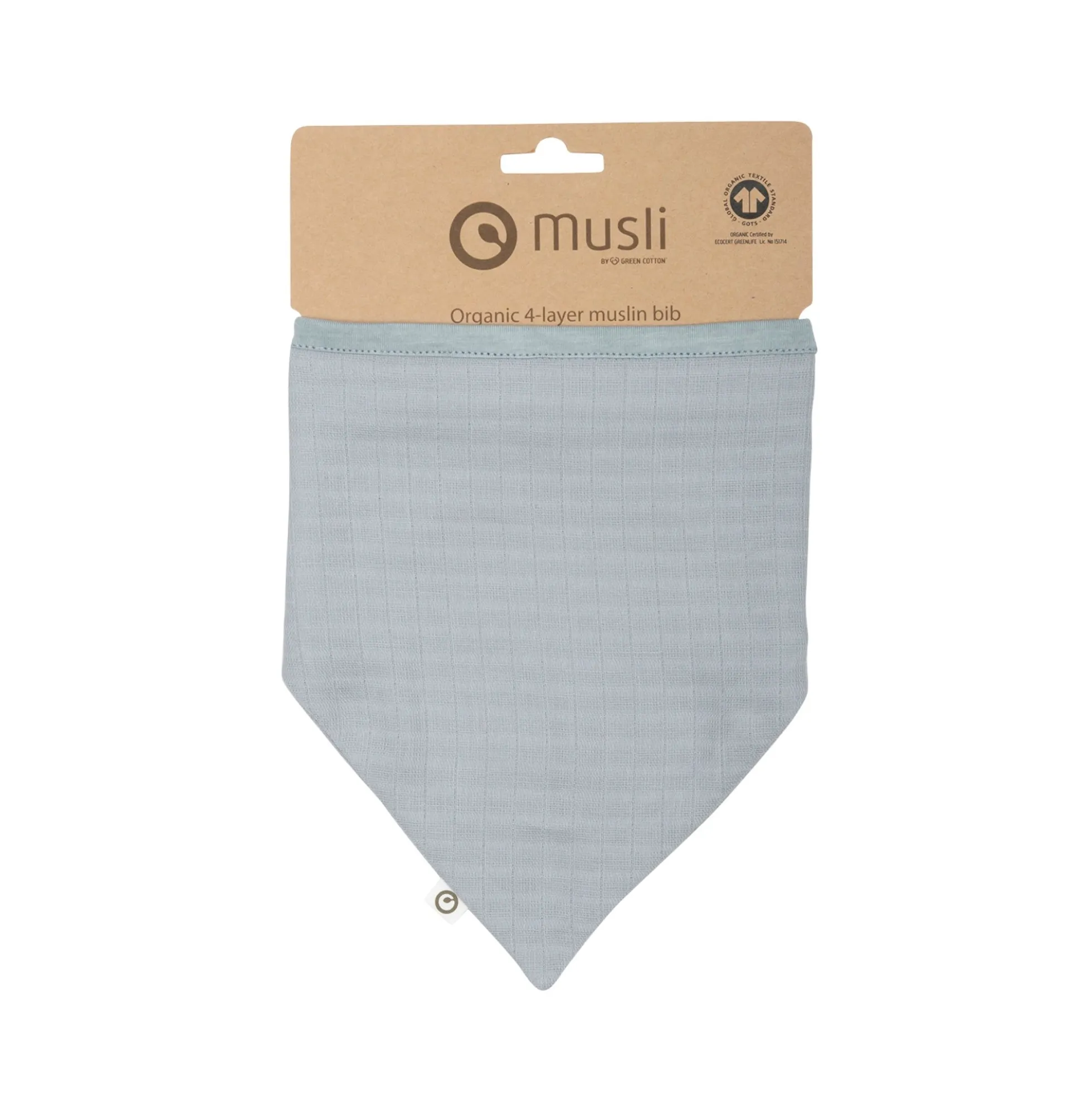 Hagesmæk - GOTS vævet musselin bomuldskvalitet - Jasmin Blue - Müsli By Green Cotton