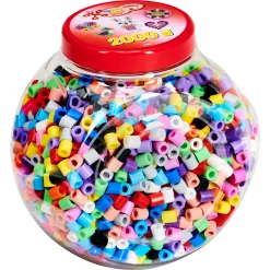 Hama Maxi perler i bøtte - 2000 blandede perler - Rød