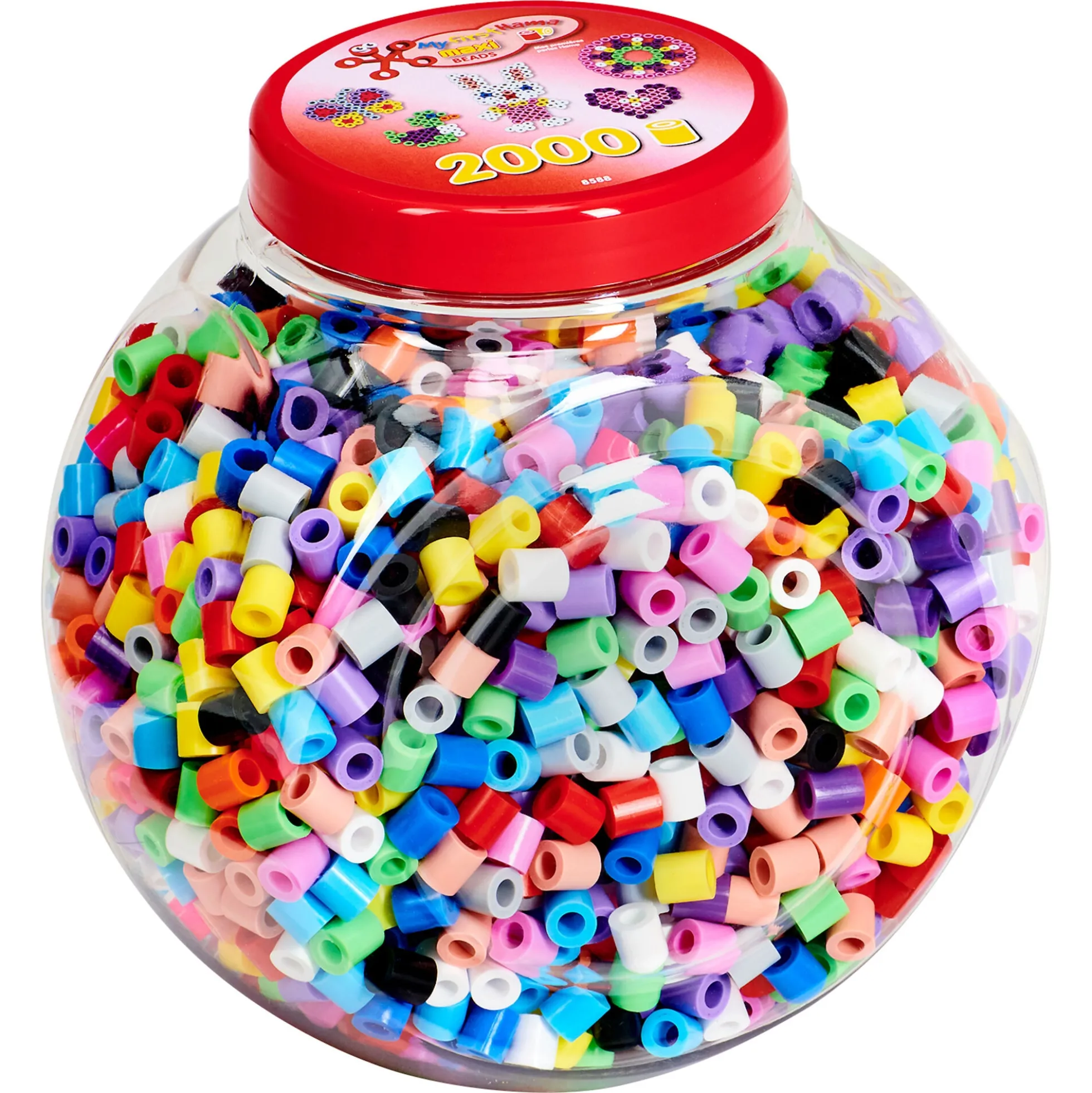 Hama Maxi perler i bøtte - 2000 blandede perler - Rød