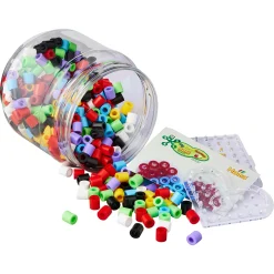 Hama Maxi perler i dåse - 400 perler og 2 stiftplader - Klasisske farver - Grøn