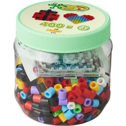 Hama Maxi perler i dåse - 400 perler og 2 stiftplader - Klasisske farver - Grøn