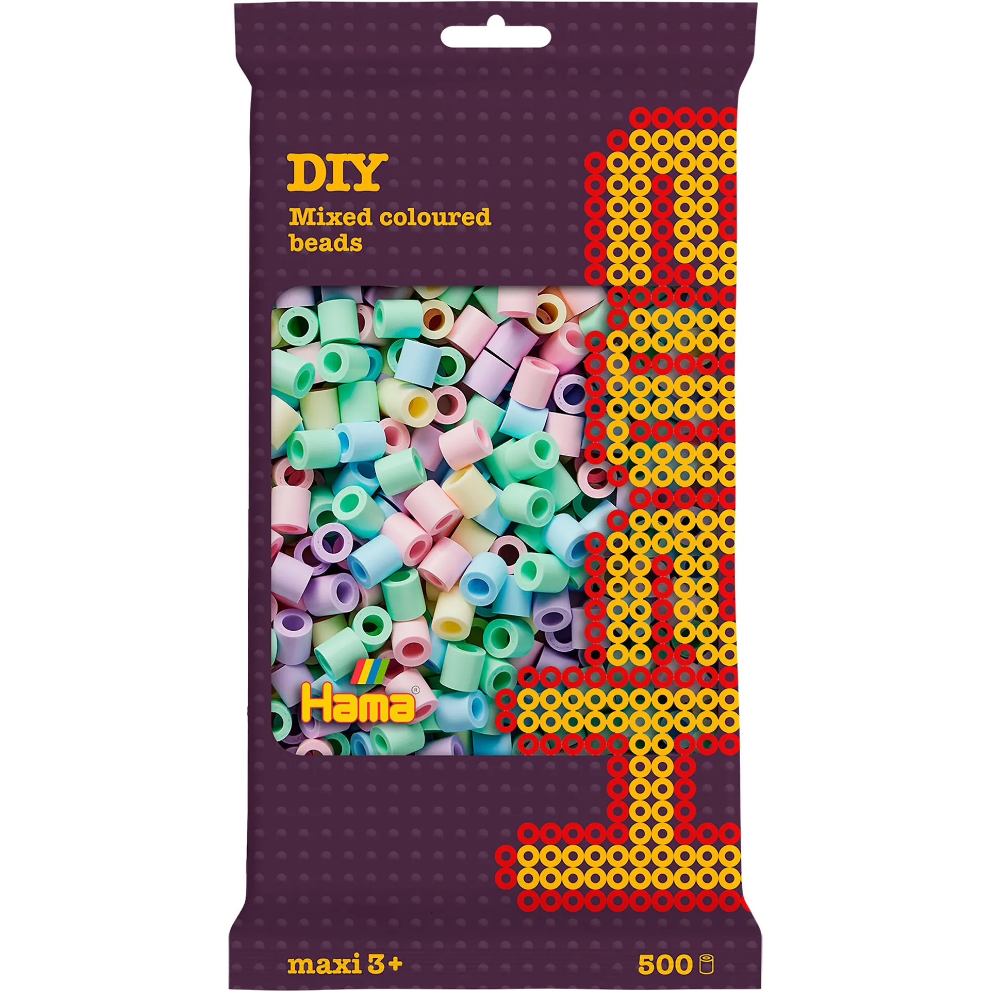 Hama Maxi perler - 500 perler - Lyse pastelfarver