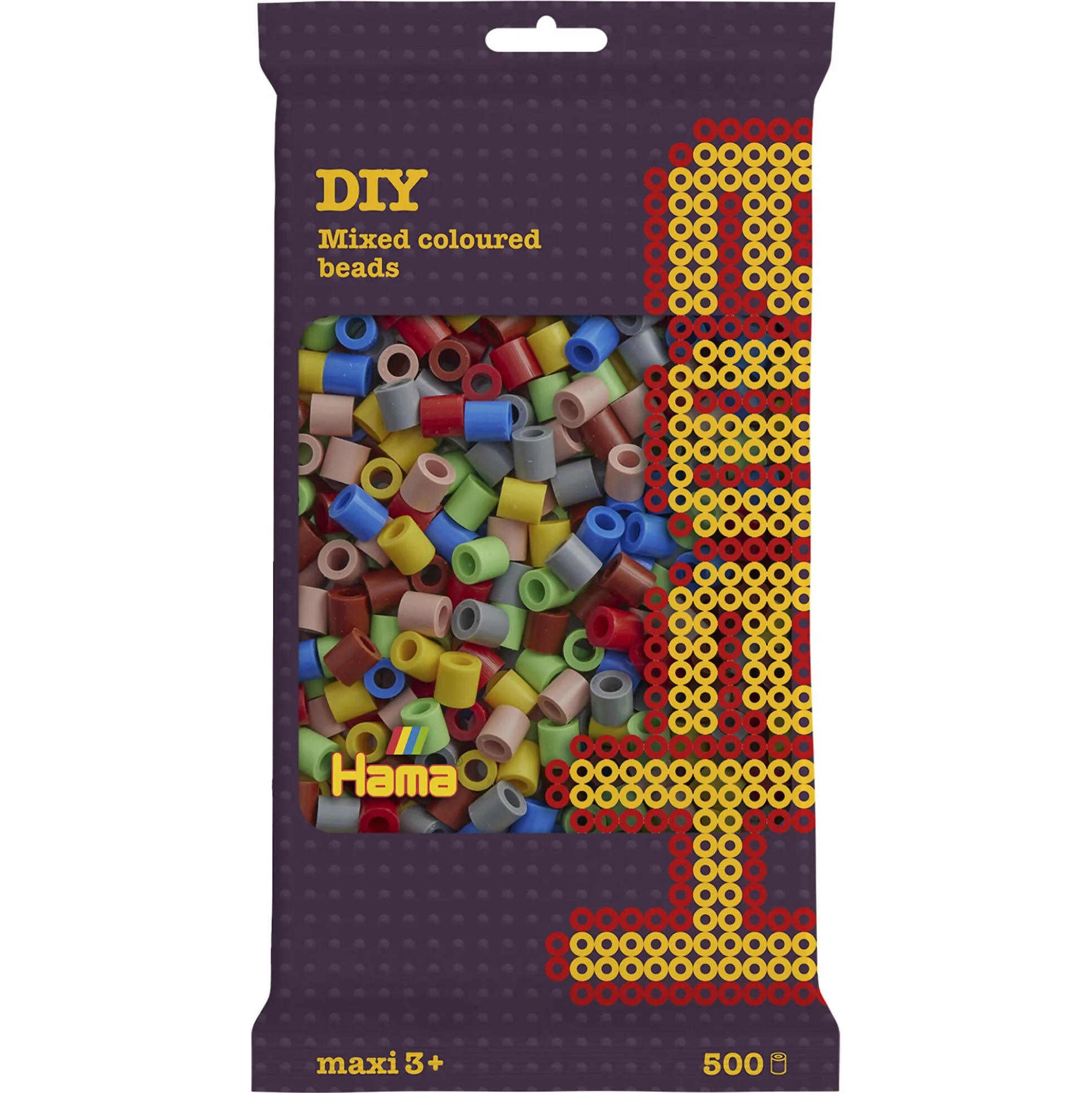 Hama Maxi perler - 500 perler - Varme farver