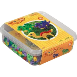 Hama Maxi perlesæt i bøtte - 600 perler og 1 stiftplade - Dinosaur