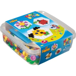 Hama Maxi sticks i bøtte med 2 sekskantede stiftplader - 300 maxi stifter