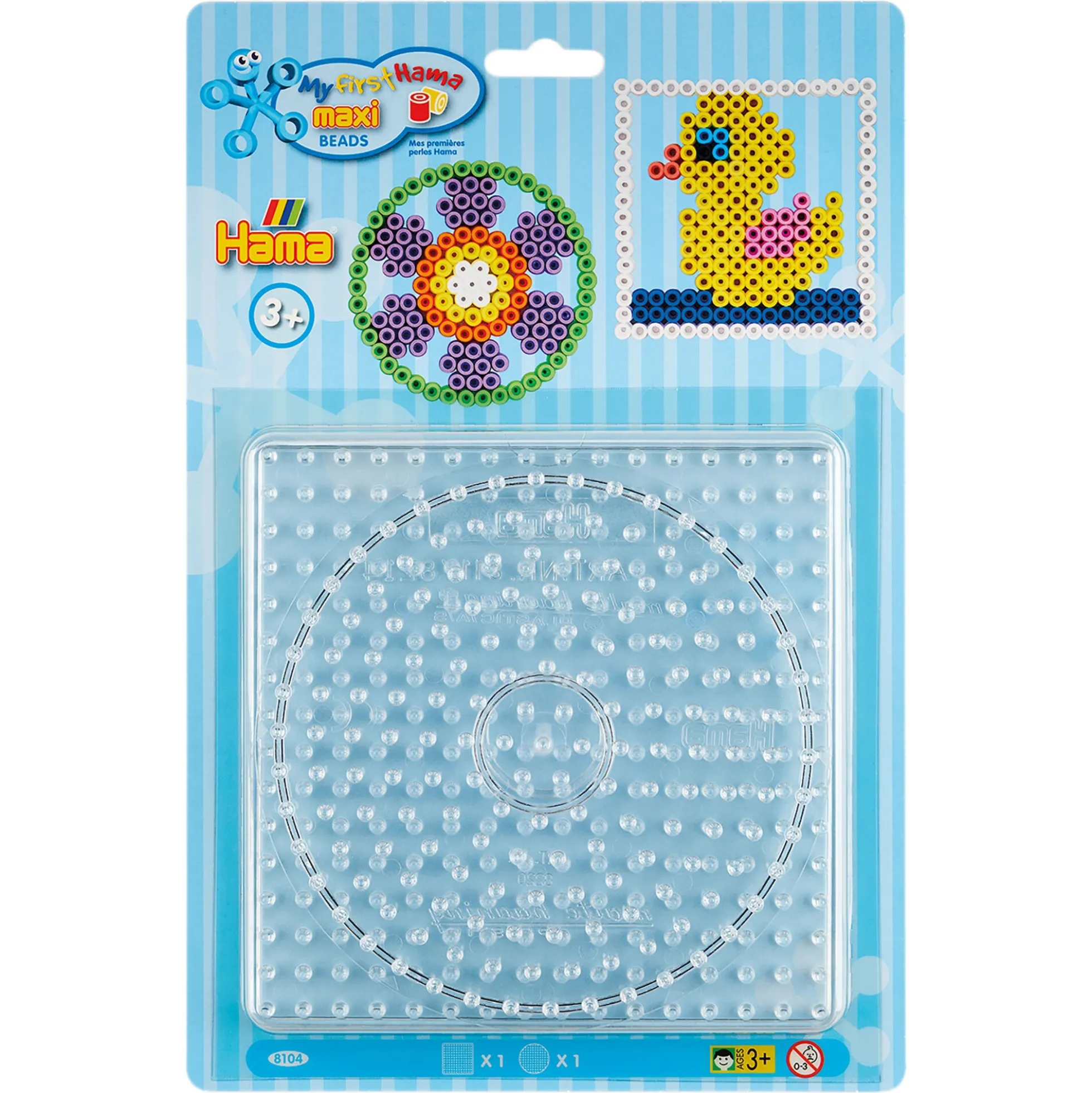 Hama Maxi stiftplader - 2 stiftplader - Transparent - Firkant og rund