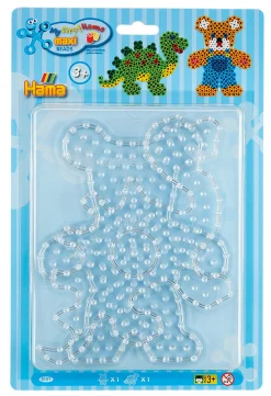 Hama Maxi stiftplader - 2 stiftplader - Transparent - Bamse og dinosaur