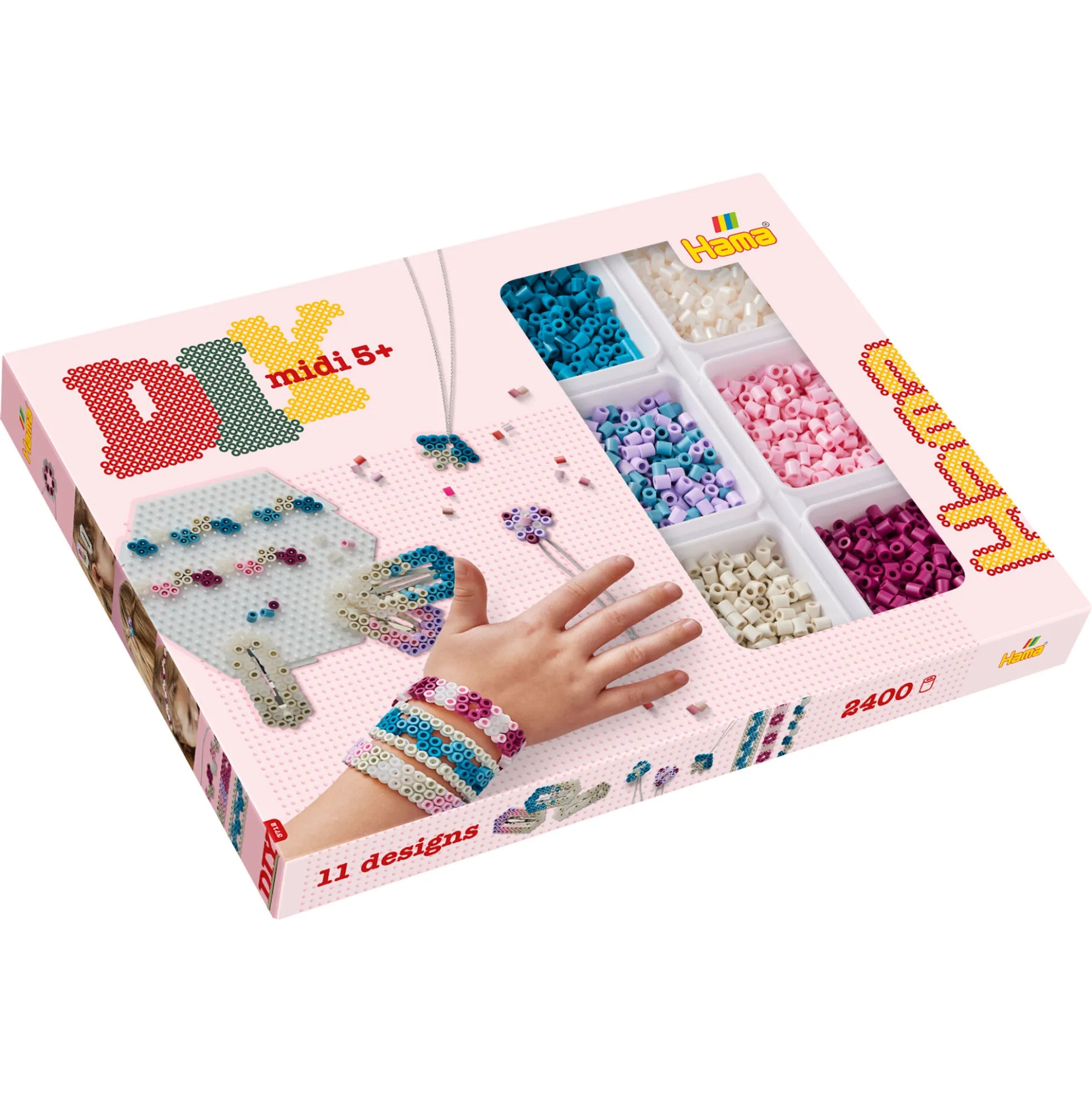 Hama Midi aktivitetsæske med 11 designs - 2400 perler