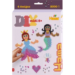 Hama Midi gaveæske - 2000 perler og 2 stiftplader - Prinsesser og havfrue
