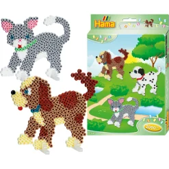 Hama Midi gaveæske - 2000 perler og 2 stiftplader - Kat og hund