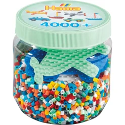 Hama Midi perle i bøtte - 4000 perler og 3 stiftplader - Grøn