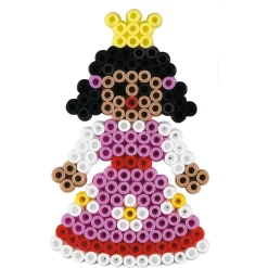Hama Midi perler i stor bøtte - 7000 perler og 2 stiftplader - Hjerte og prinsesse