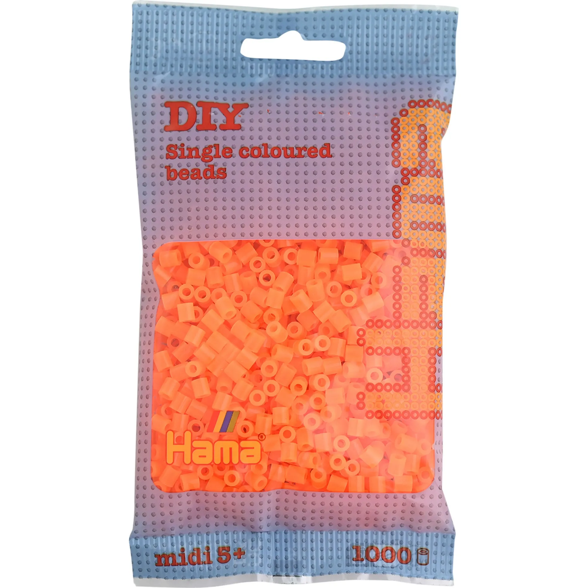 Hama Midi perler - 1000 perler - Neon orange