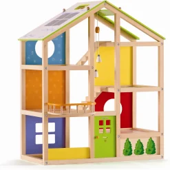 Hape All Season dukkehus med møbler - 36 dele