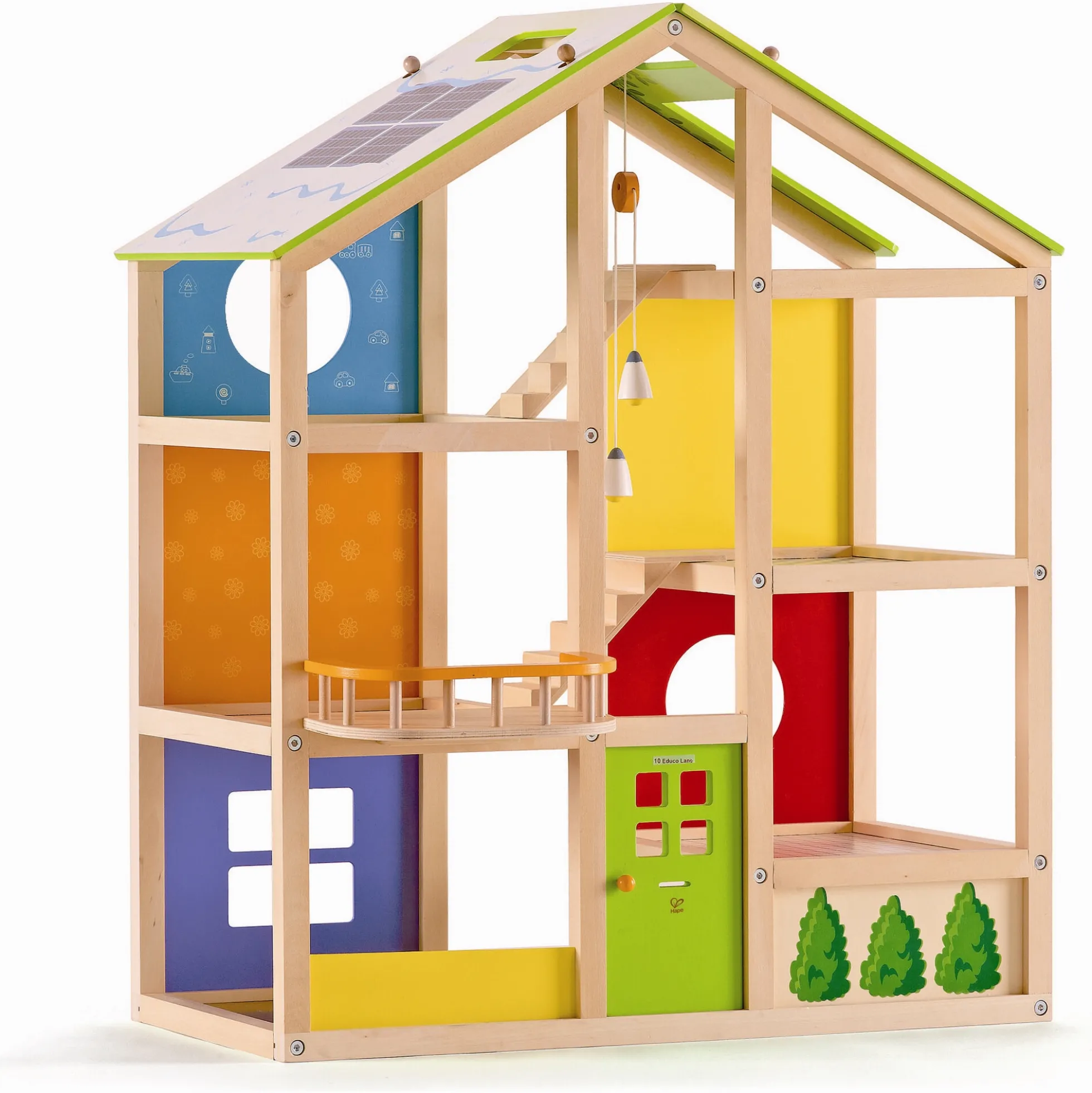 Hape All Season dukkehus med møbler - 36 dele