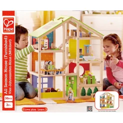 Hape All Season dukkehus med møbler - 36 dele