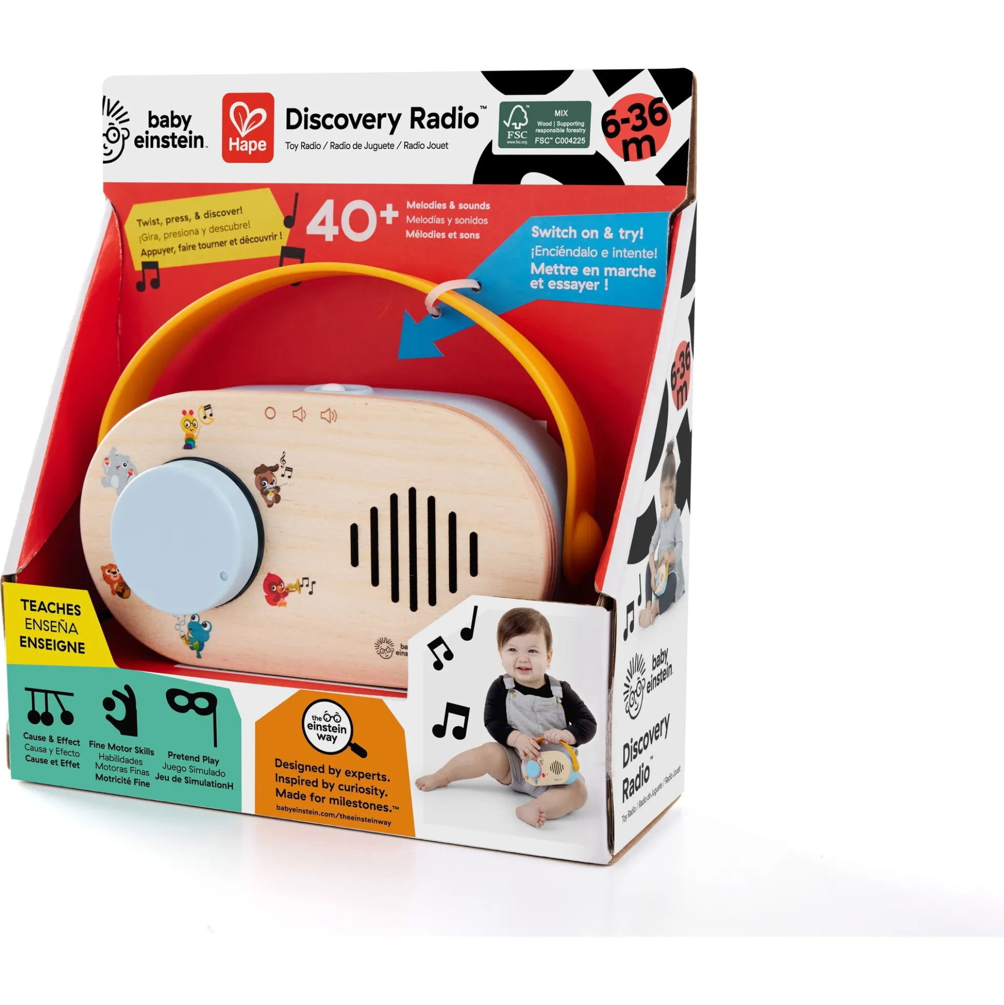 Hape Baby Einstein læringsradio - musiklegetøj med lys og lyd - fra 0 mdr.
