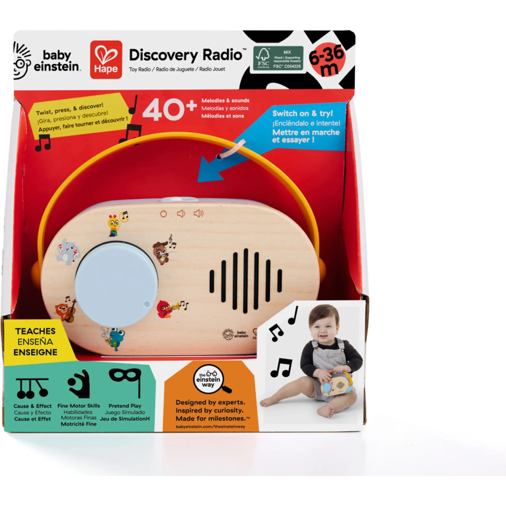 Hape Baby Einstein læringsradio - musiklegetøj med lys og lyd - fra 0 mdr.