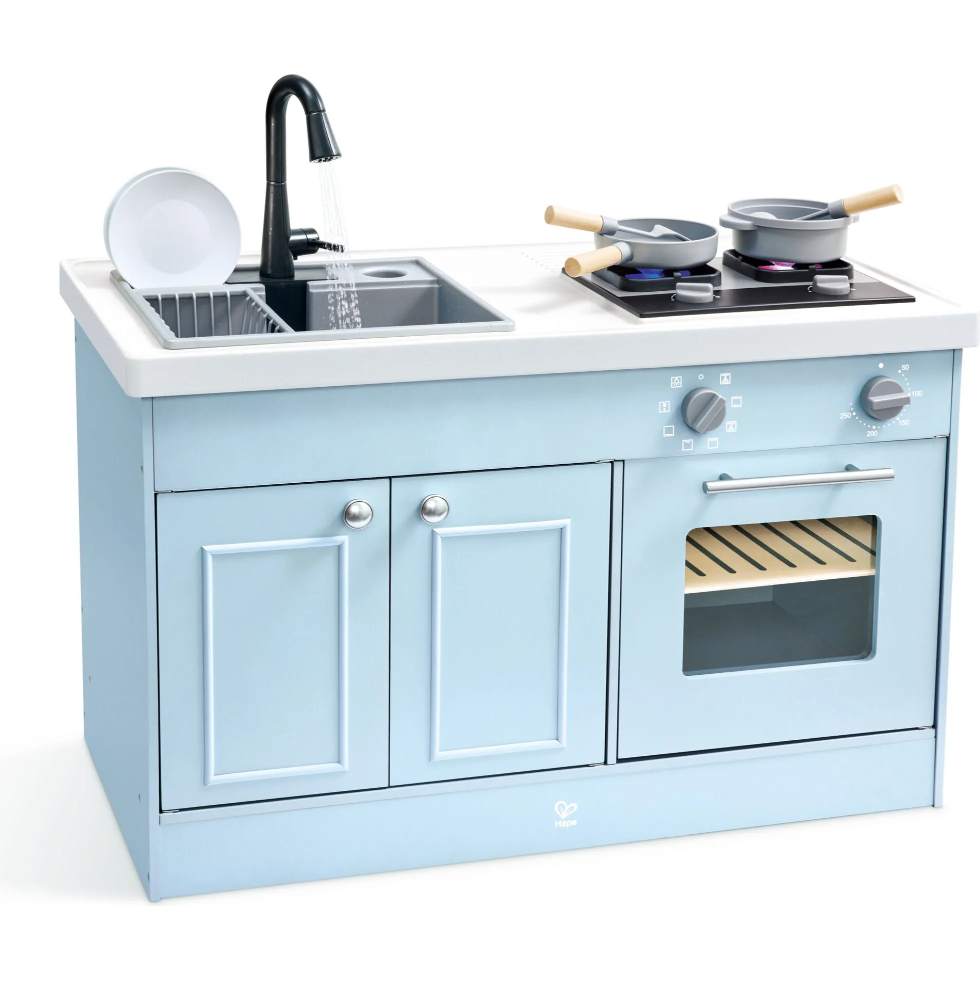 Hape Deluxe legekøkken - legekøkken med rindende vand, lys og lyd - 85x50x80 cm