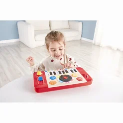 Hape DJ Mix & Spin Studio - musiklegetøj med 18 tangenter, lys og DJ-lyde - fra 12 mdr.