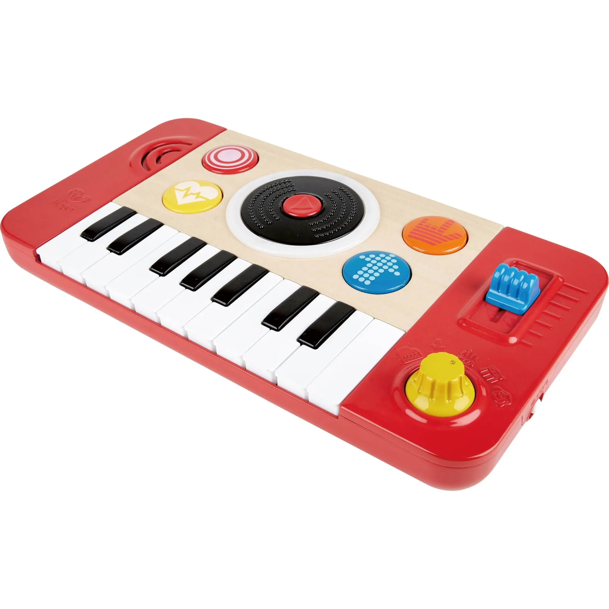 Hape DJ Mix & Spin Studio - musiklegetøj med 18 tangenter, lys og DJ-lyde - fra 12 mdr.