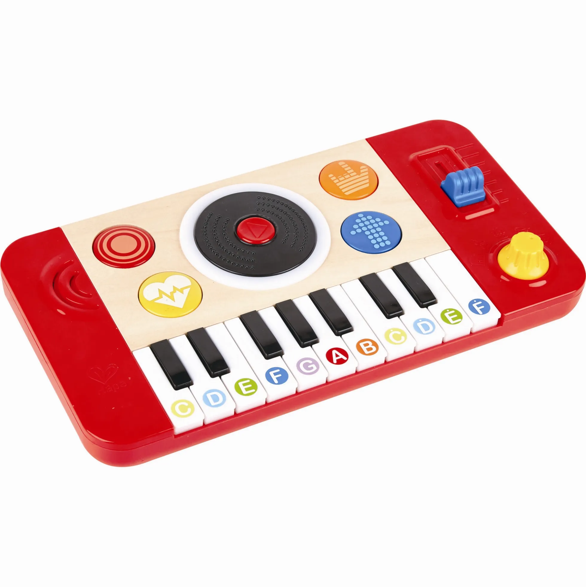 Hape DJ Mix & Spin Studio - musiklegetøj med 18 tangenter, lys og DJ-lyde - fra 12 mdr.